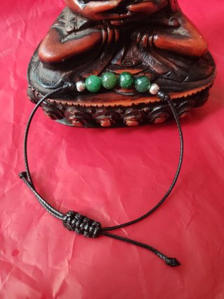 Pulsera de esmeralda y plata
