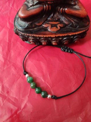Pulsera de esmeralda y plata