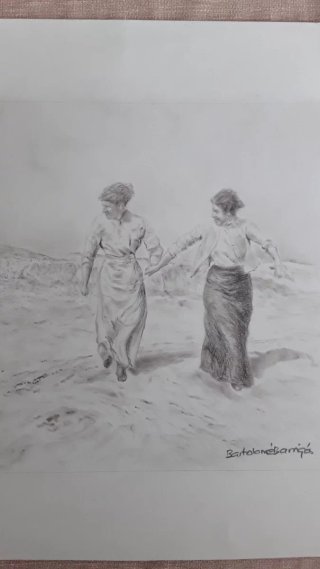 Dibujo a carboncillo original