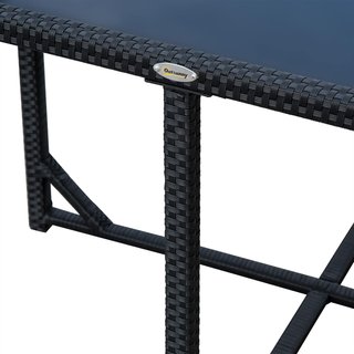 Conjunto de Muebles de Jardín 5Pz Conjunto de Mesa de Comedor con 4 Sillas con Cojines Combinables en Rectángulo, Negro, 109X109X72 Cm