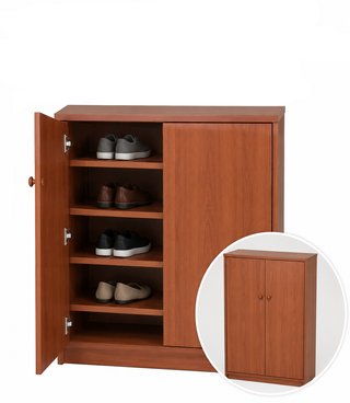 Zapatero 2 puertas 4 baldas madera