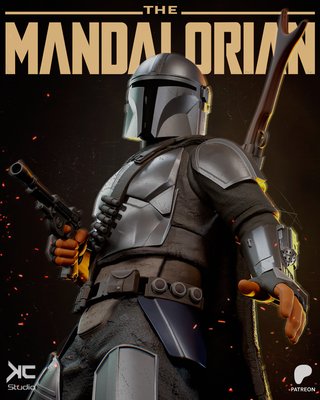 Figura Resina Mandalorian y Grogu
