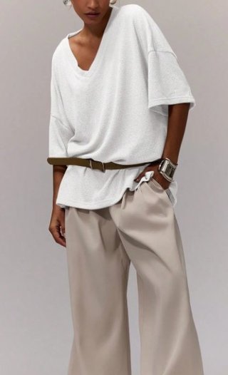 Jersey blanco mujer talla única