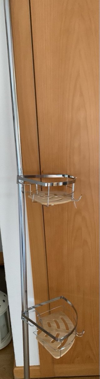 Estantería vertical baño metal y madera
