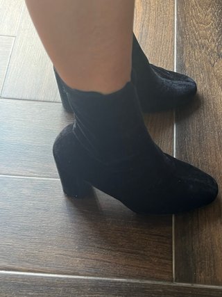 Botín calcetín terciopelo negro