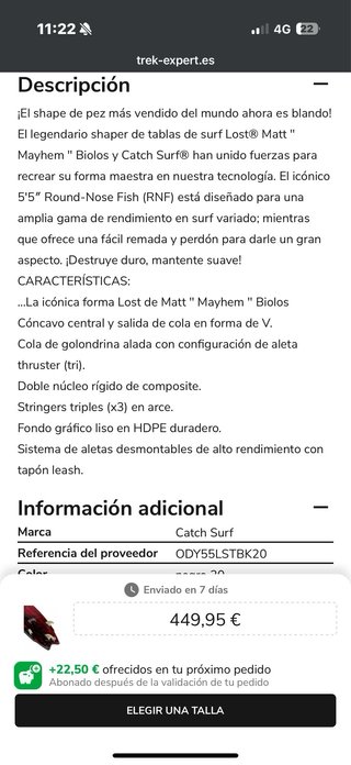 Tabla Catch Surf x Lost RNF 5’5”
