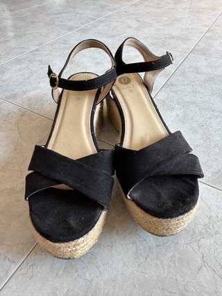 Sandalias esparto negras T39