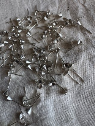 Perni per orecchini 100 pezzi color argento