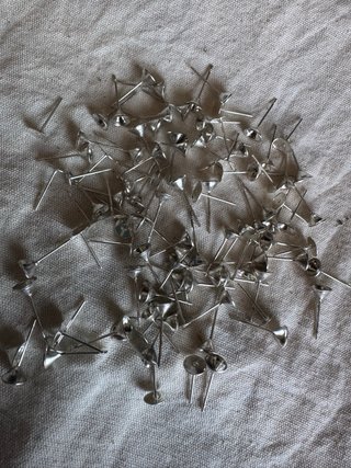 Perni per orecchini 100 pezzi color argento