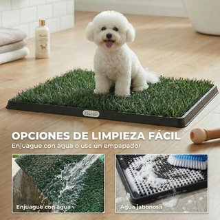 Inodoro para perros con césped artificial