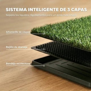 Inodoro para perros con césped artificial