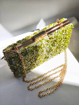 Bolso de mano Clutch fiesta verde