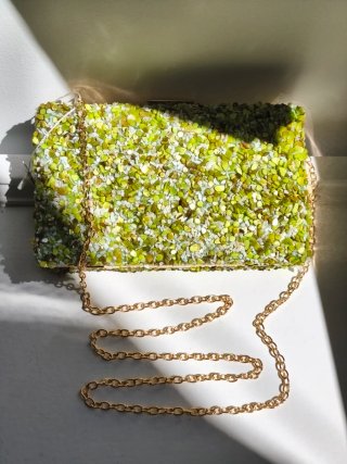 Bolso de mano Clutch fiesta verde