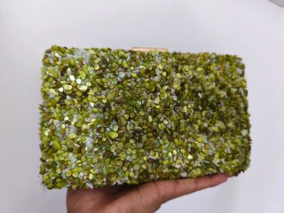 Bolso de mano Clutch fiesta verde