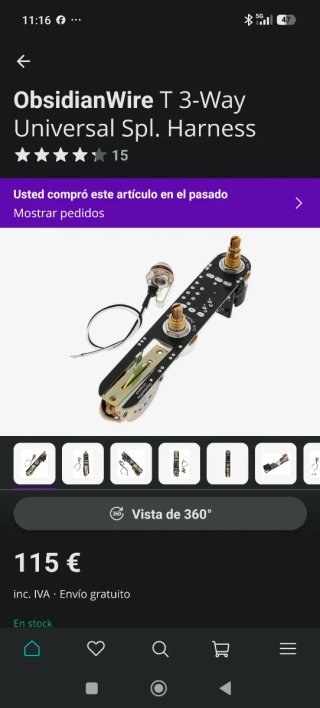 Electrónica Obsidian para guitarra tipo Telecaster