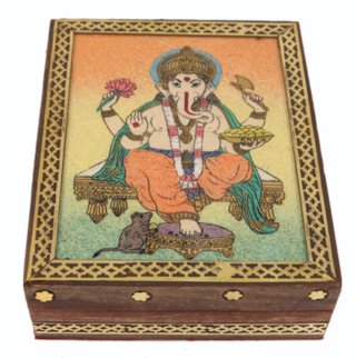 Caja madera artesanal ganesha