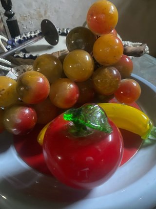 Centro tavola frutta vetro