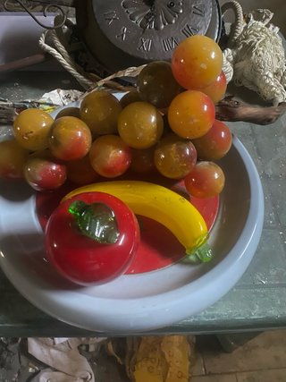 Centro tavola frutta vetro