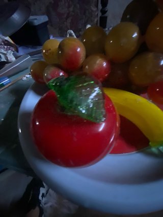 Centro tavola frutta vetro