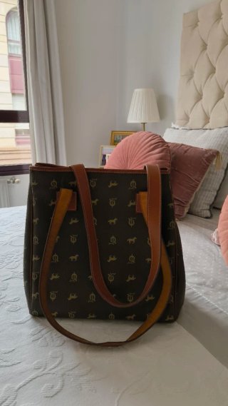 Bolso El Caballo Marrón y Dorado