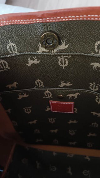 Bolso El Caballo Marrón y Dorado