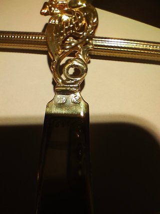 Cuchillo francés plata y oro