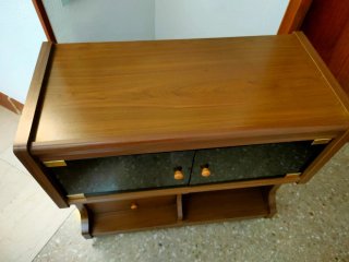 Mueble de entrada madera y cristal