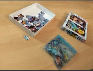 Lote de puzzles y dominó