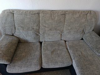 Sofá chaise longue 3 plazas gris y negro