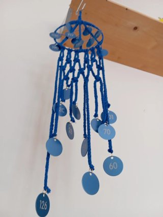 Acchiappasogni blu con numeri
