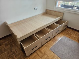 Cama nido de madera con cajones