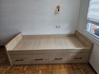 Cama nido de madera con cajones