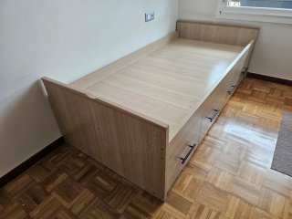 Cama nido de madera con cajones
