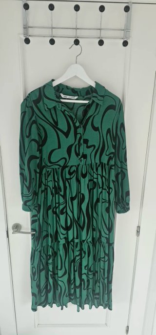 Vestido Zara Verde y Negro Talla L