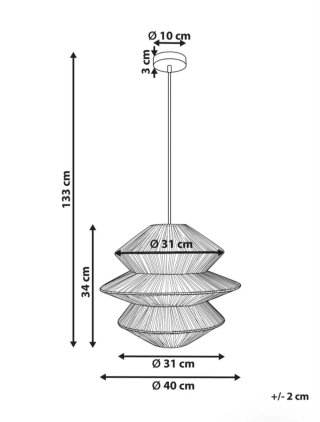 Lampadario in Rattan Naturale Beliani