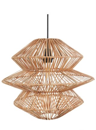 Lampadario in Rattan Naturale Beliani