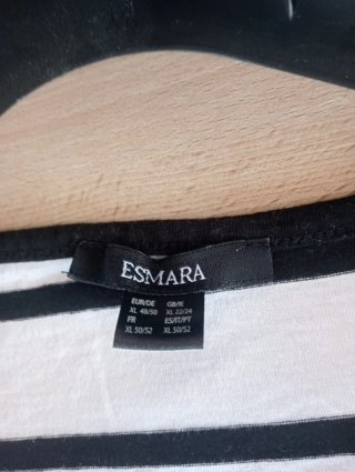 T-shirt donna a righe bianche e blu scuro