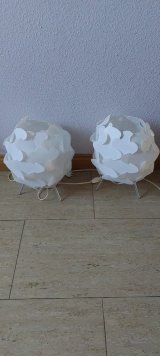 2 Lamparitas Mesita Noche Blancas Ikea