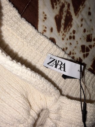 Vestido Zara Verano Beige Bordado