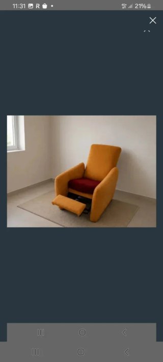 Sillón relax manual tela rojo y amarillo