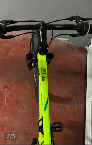 Bicicleta Rockrider ST 100 Verde Neón. Como nueva