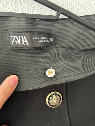 Pantalón Legging Zara Negro Botones Dorados