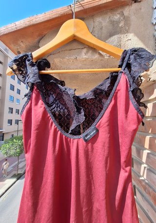 Vestido negro Talla 38 M punto calado
