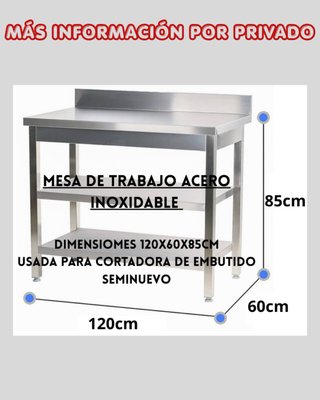 Mesa de trabajo acero inoxidable 120x60x85cm