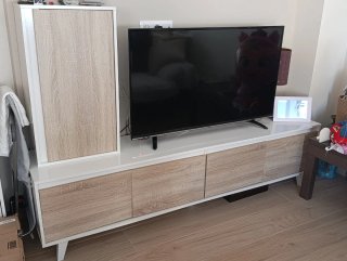 Mueble TV Salón Blanco y Madera