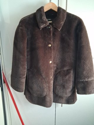 Chaquetón pelo Pull&Bear marrón Talla M