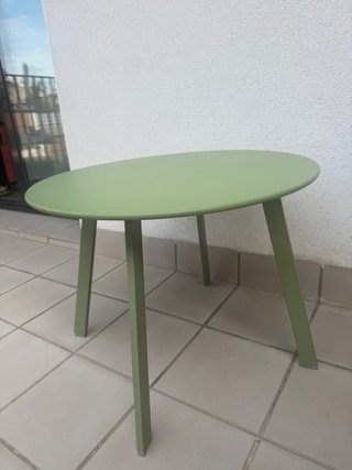 Mesa de exterior verde metálica de diametro 59,5cm