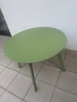 Mesa de exterior verde metálica de diametro 59,5cm