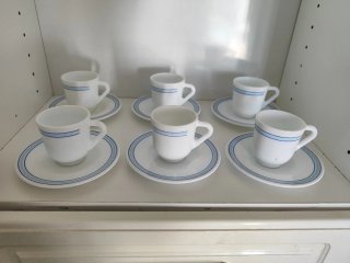Juego de café porcelana azul y blanco