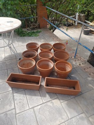 Juego macetas terracota